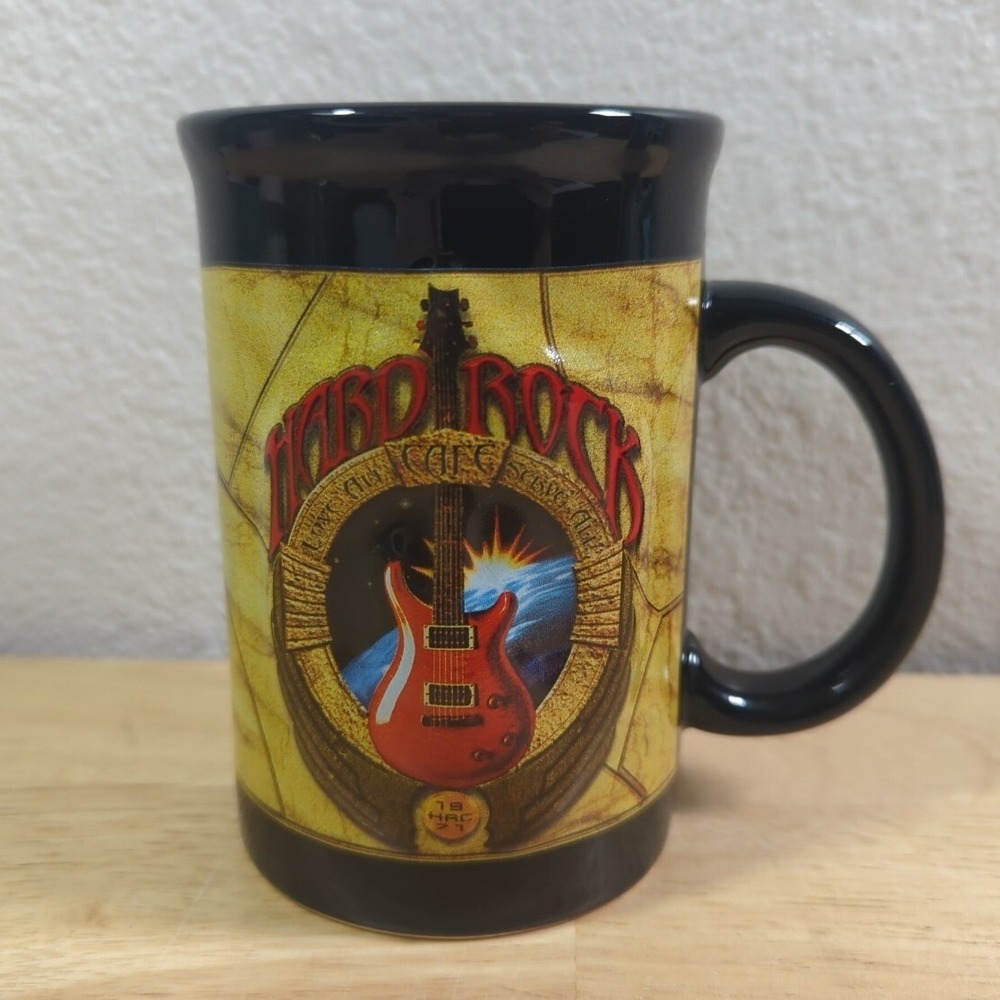 Hard Rock Cafe Coffee‎ Mug Black Ceramic Guitar Logo Collectible Souvenir Cup